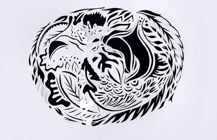 Colorful Compositions of Cut Paper