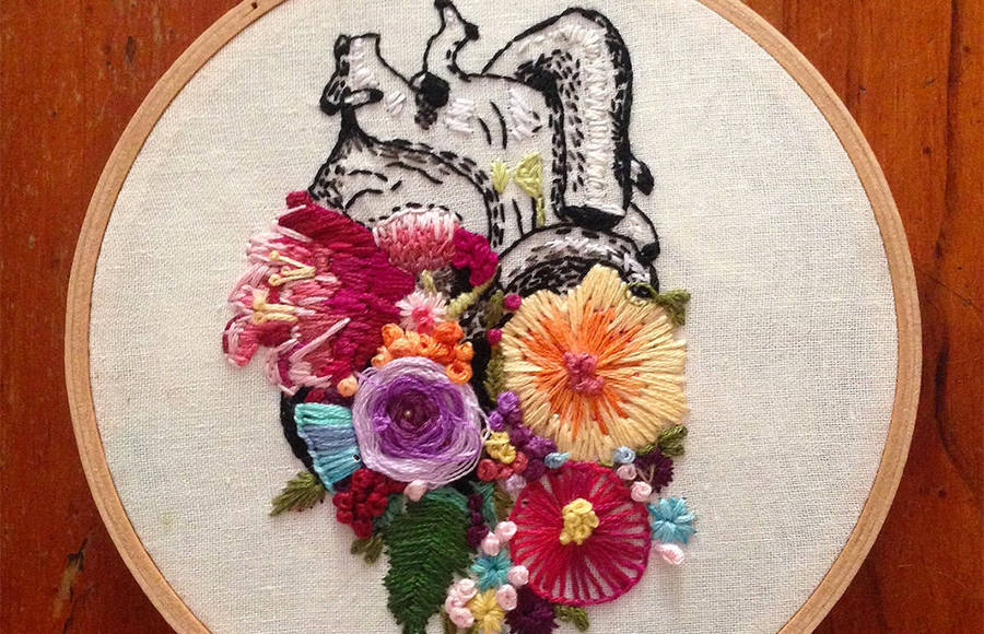 Floral Embroidered Anatomic Elements