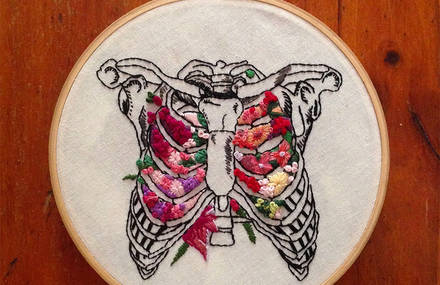 Floral Embroidered Anatomic Elements