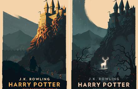 Vintage Illustrated Harry Potter Book Covers