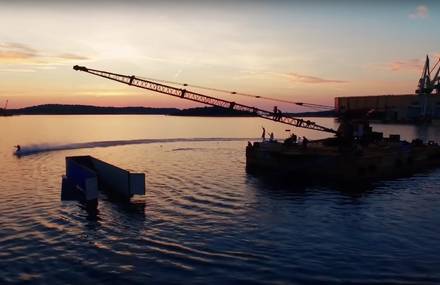 Wakeboarding With a Massive Harbor Crane as a Tow Cable