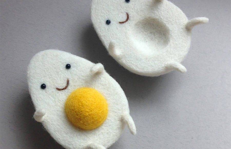 Cute Food Wool Sculptures