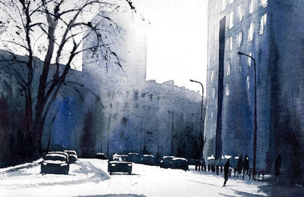 Beautiful Watercolor Cityscapes by Rafal Rudko