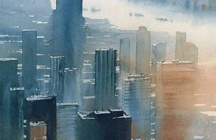 Beautiful Watercolor Cityscapes by Rafal Rudko