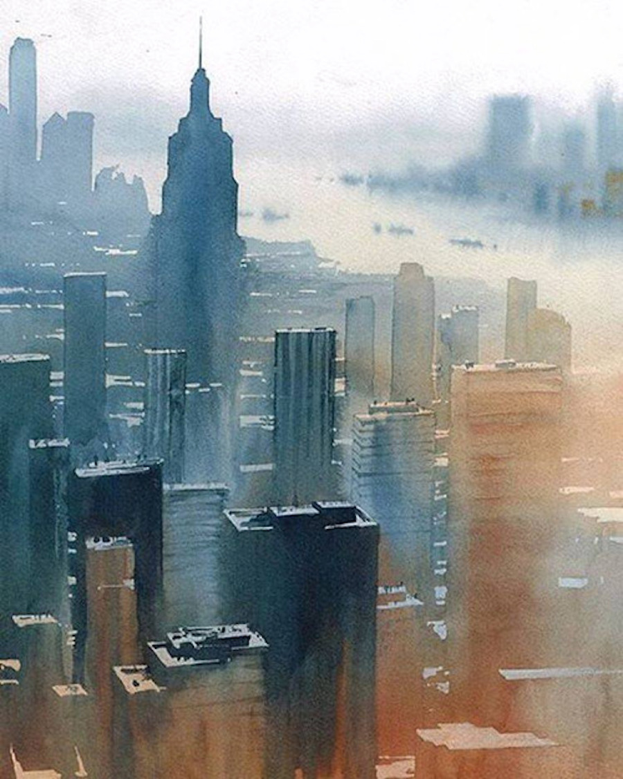 Beautiful Watercolor Cityscapes by Rafal Rudko-1