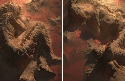 Crazy Mountain Photomontages of Mars
