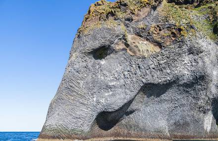 Naturally Erupted Elephant Rock in Iceland