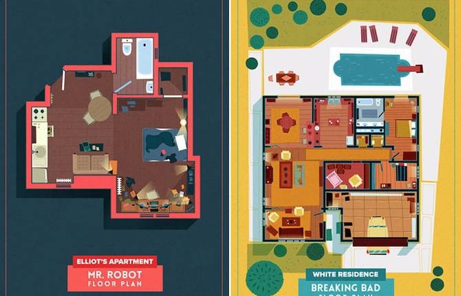 Home Floor Plans of Famous TV Shows