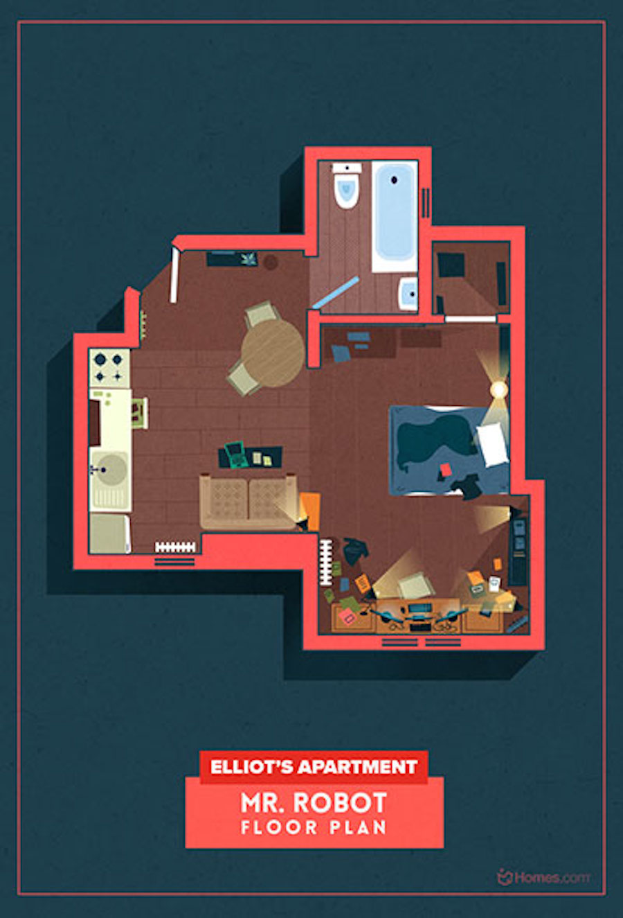 Home Floor Plans of Famous TV Shows-6