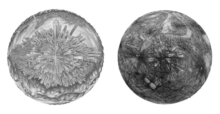 Illustrations of Detailed Cities On Globes-1