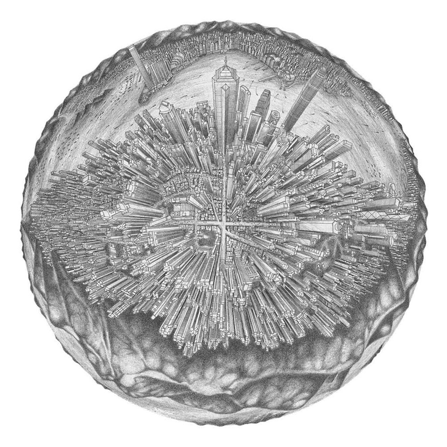 Illustrations of Detailed Cities On Globes-3