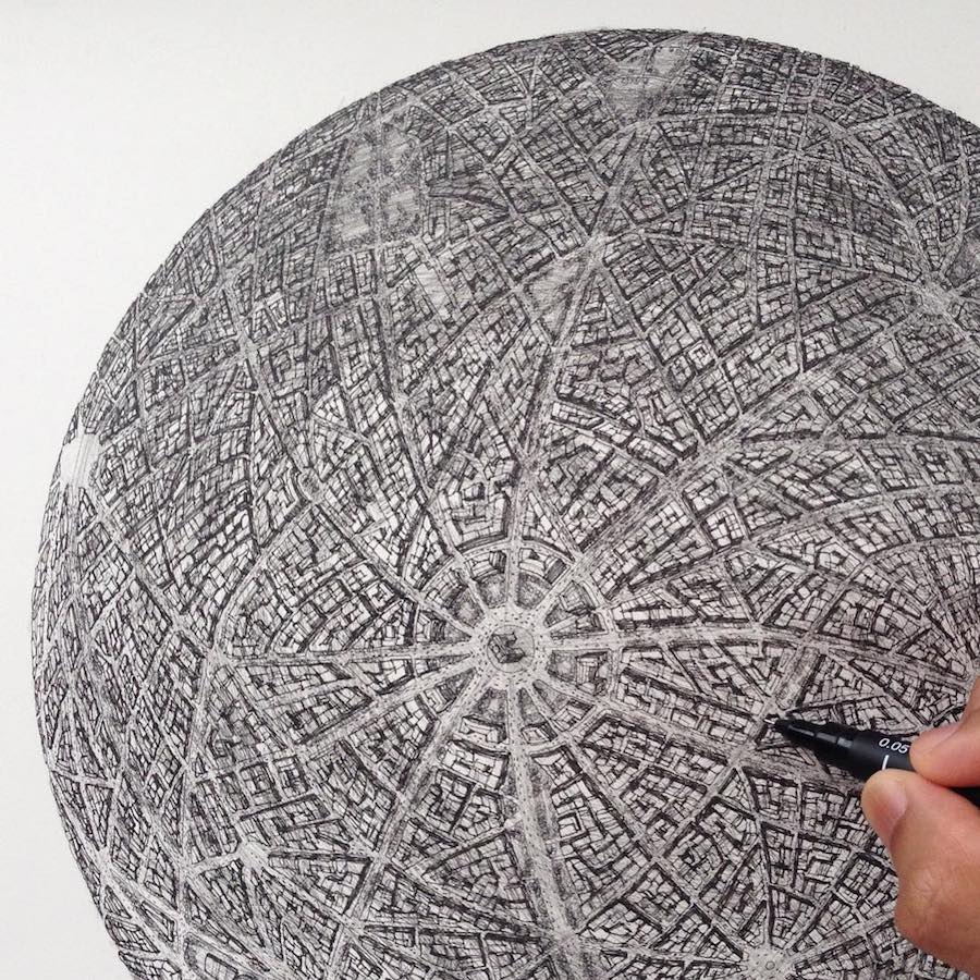 Illustrations of Detailed Cities On Globes-7