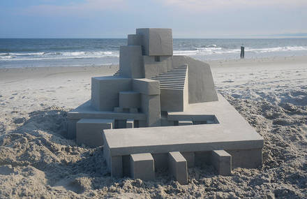 Mind-blowing Geometric Sandcastles by Calvin Seibert