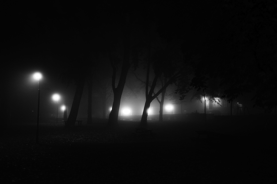 Mysterious Black and White Urban Scenes in the Fog-17