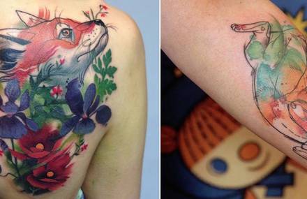 Nice Colorful Animal Tattoos
