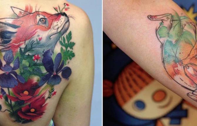 Nice Colorful Animal Tattoos