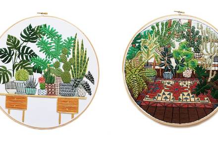Plants and Daily Life Scenes Embroideries