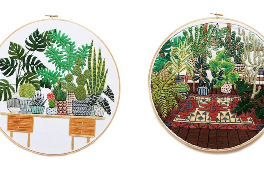 Plants and Daily Life Scenes Embroideries