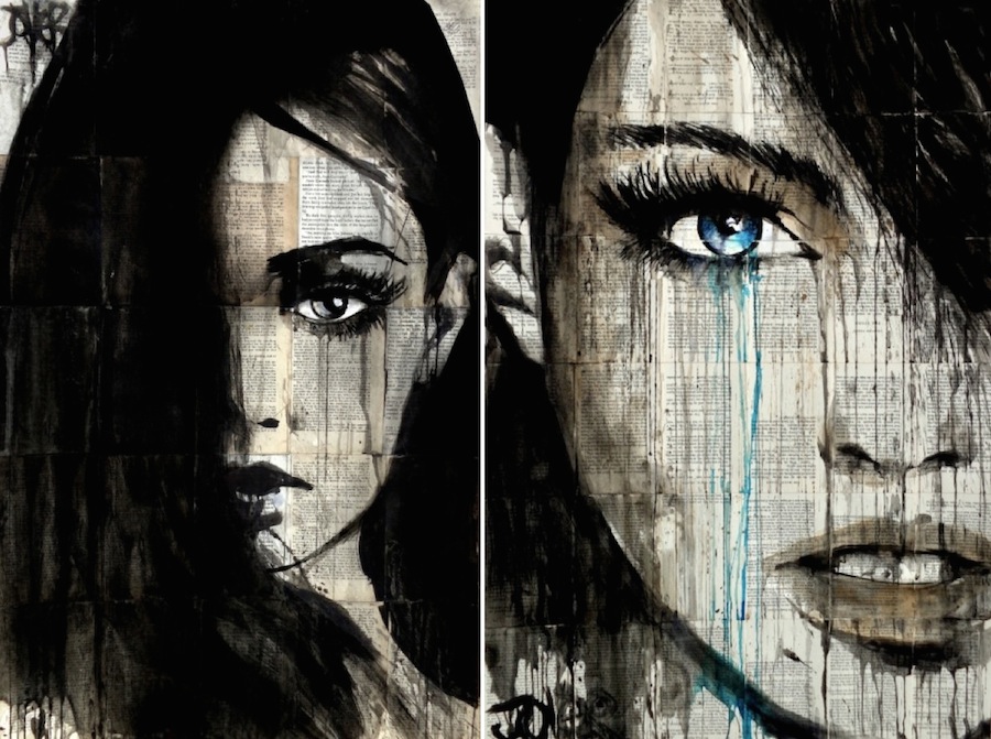 Realistic Women Portraits on Newspapers-1