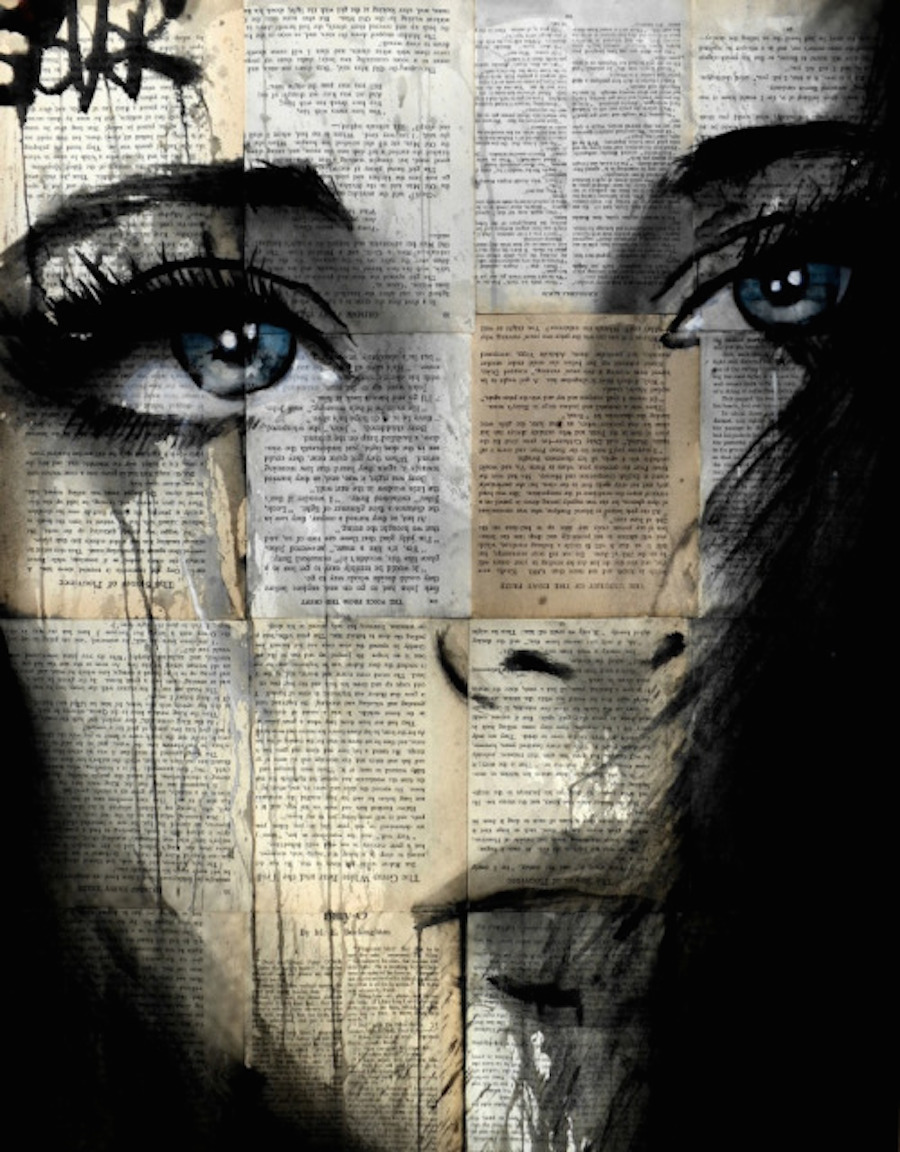 Realistic Women Portraits on Newspapers-3