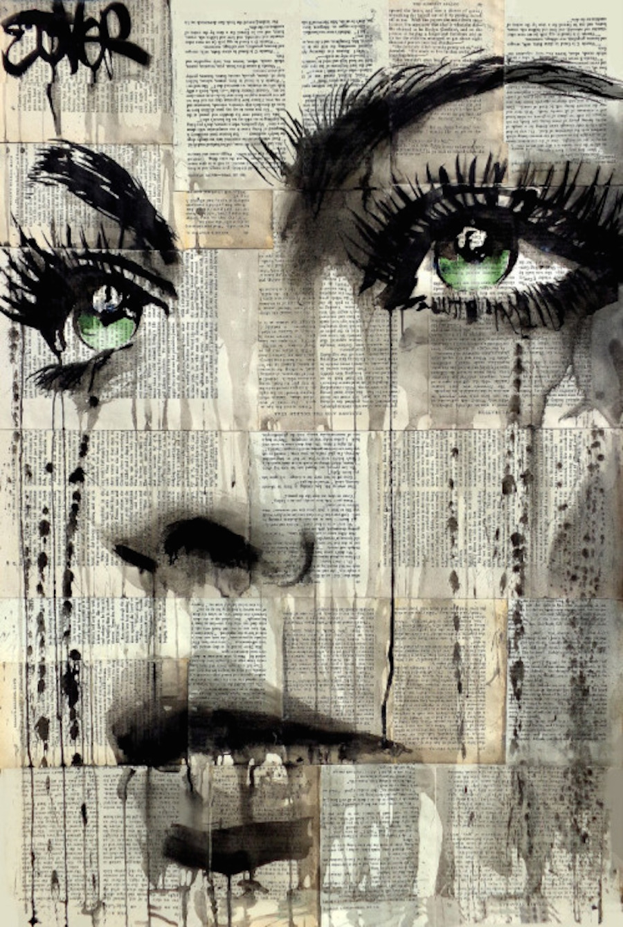 Realistic Women Portraits on Newspapers-7