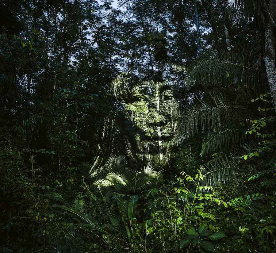 Stunning Video Projections of Indians in the Amazonian Forest-3