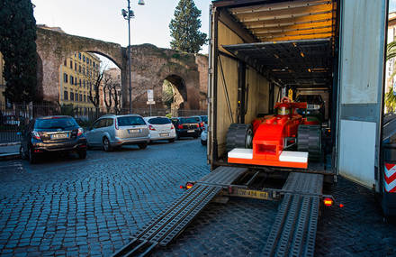 Surrealist Scenes with LEGO Vehicles in the Streets