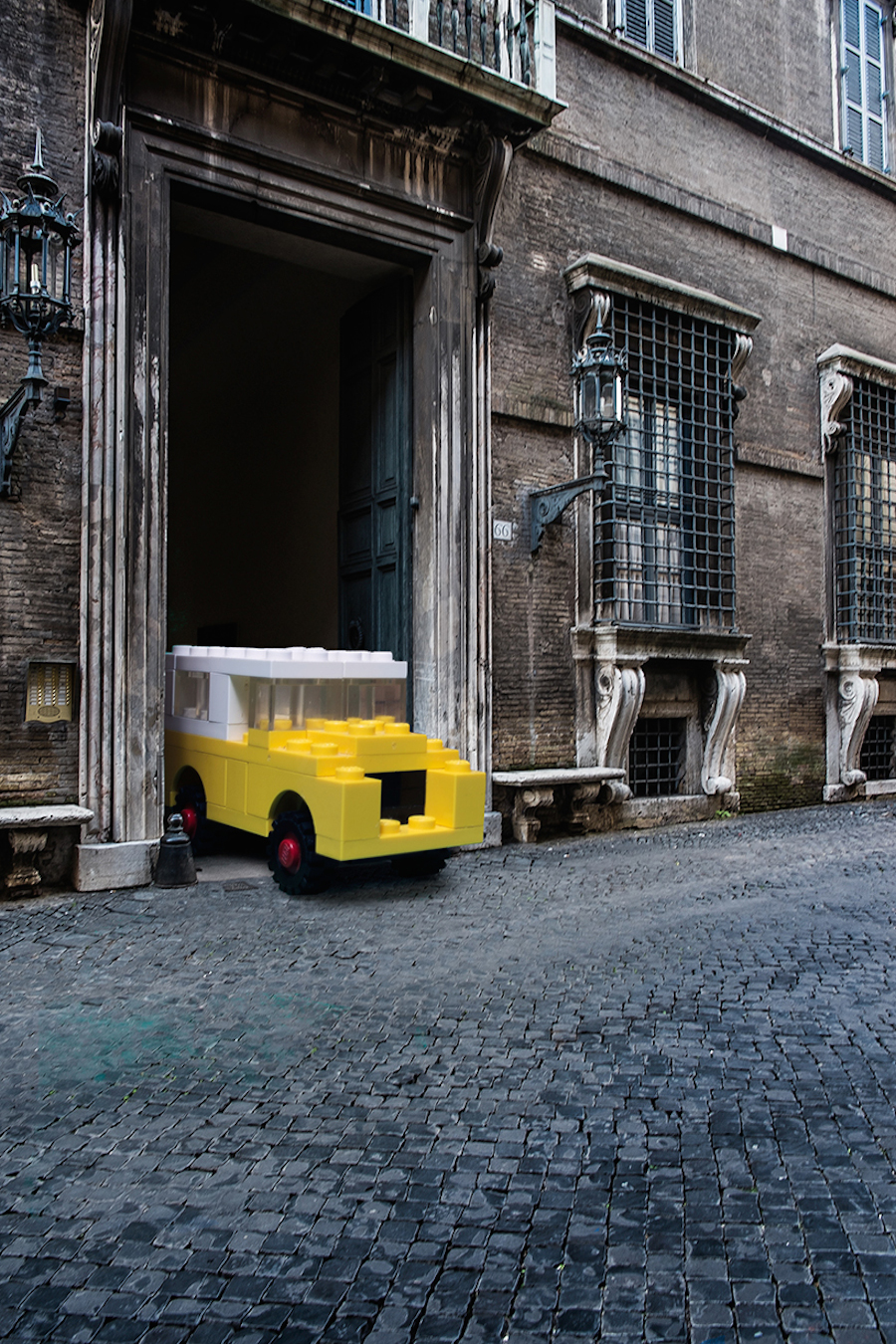 Surrealist Scenes with LEGO Vehicles in the Streets-1