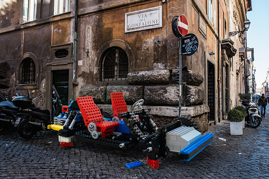 Surrealist Scenes with LEGO Vehicles in the Streets-3