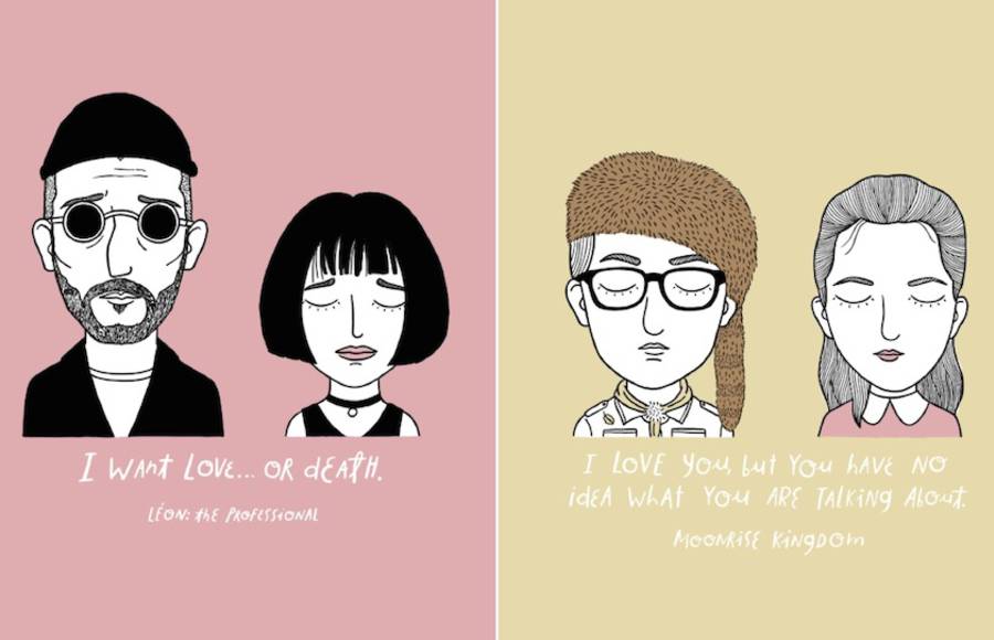 Touching Illustrations of Sad Movie Couples