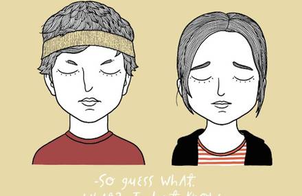 Touching Illustrations of Sad Movie Couples