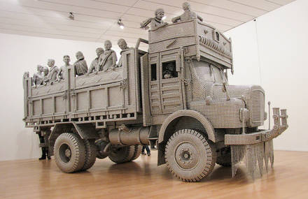 Truck Sculpture with Stainless Steel Balls