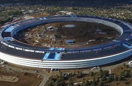 Above the New Apple Campus