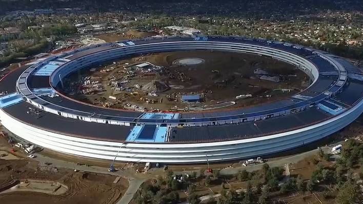 Above the New Apple Campus