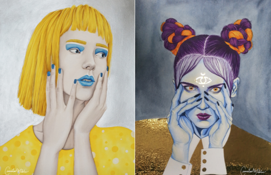Watercolor and Ink Illustrations of Women by Cannibal Malabar