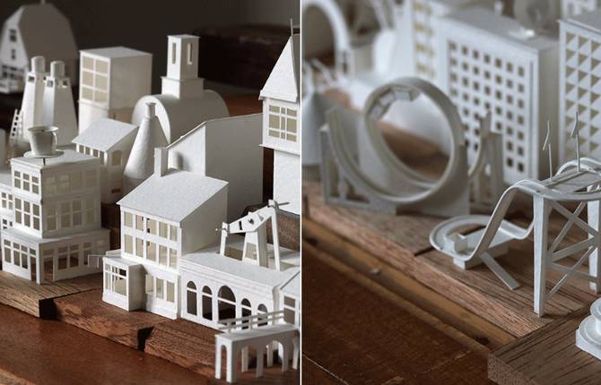 Clever Animated GIFs of a Giant City Built in Paper