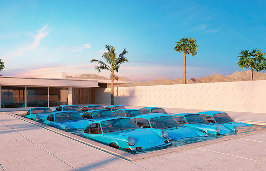 Surreal Compositions with Porsches by Chris Labrooy