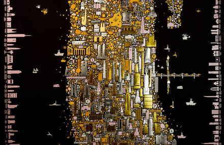 Refined Gold Map Inspired by Klimt