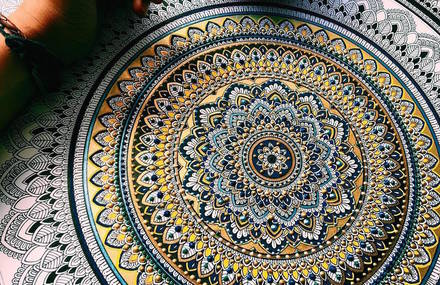 Intricate Mandalas Enhanced with Gold Leaf