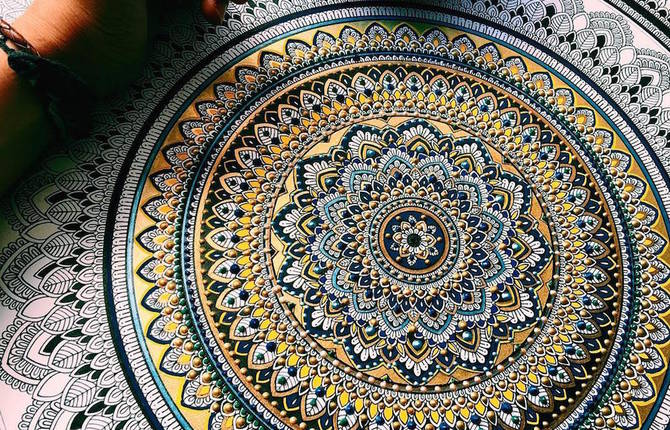 Intricate Mandalas Enhanced with Gold Leaf