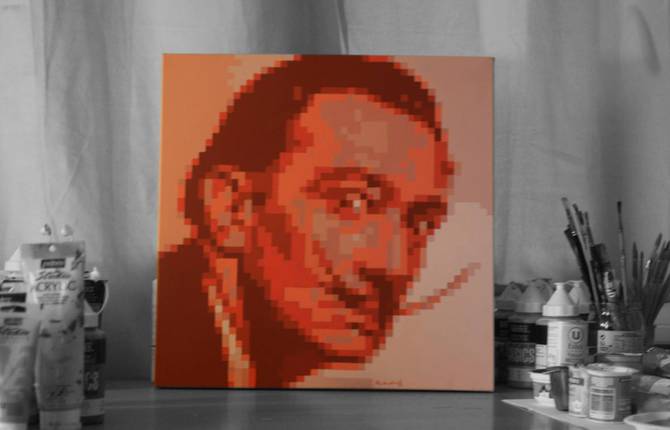 Pixelated Painted Portraits of Icons