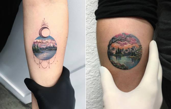 Poetic Circular Tattoos Paying Tribute to Nature