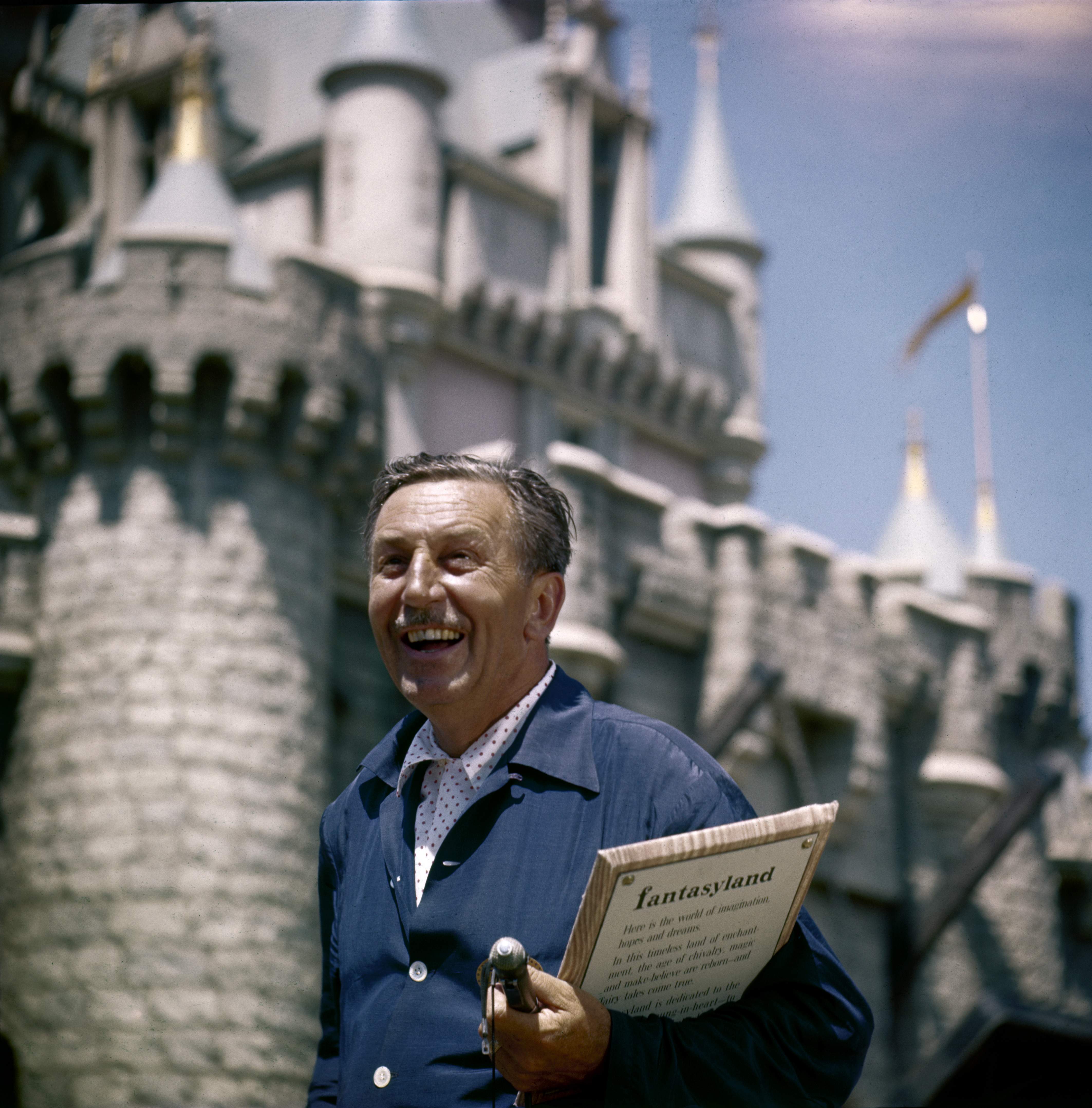 Walt Disney At Disneyland Grand Opening