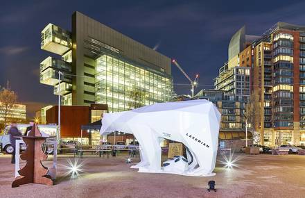 Giant Aluminium Polar Bear Statue in Manchester