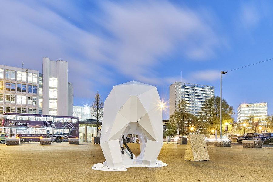 Giant Aluminium Polar Beat Statue in Manchester-6