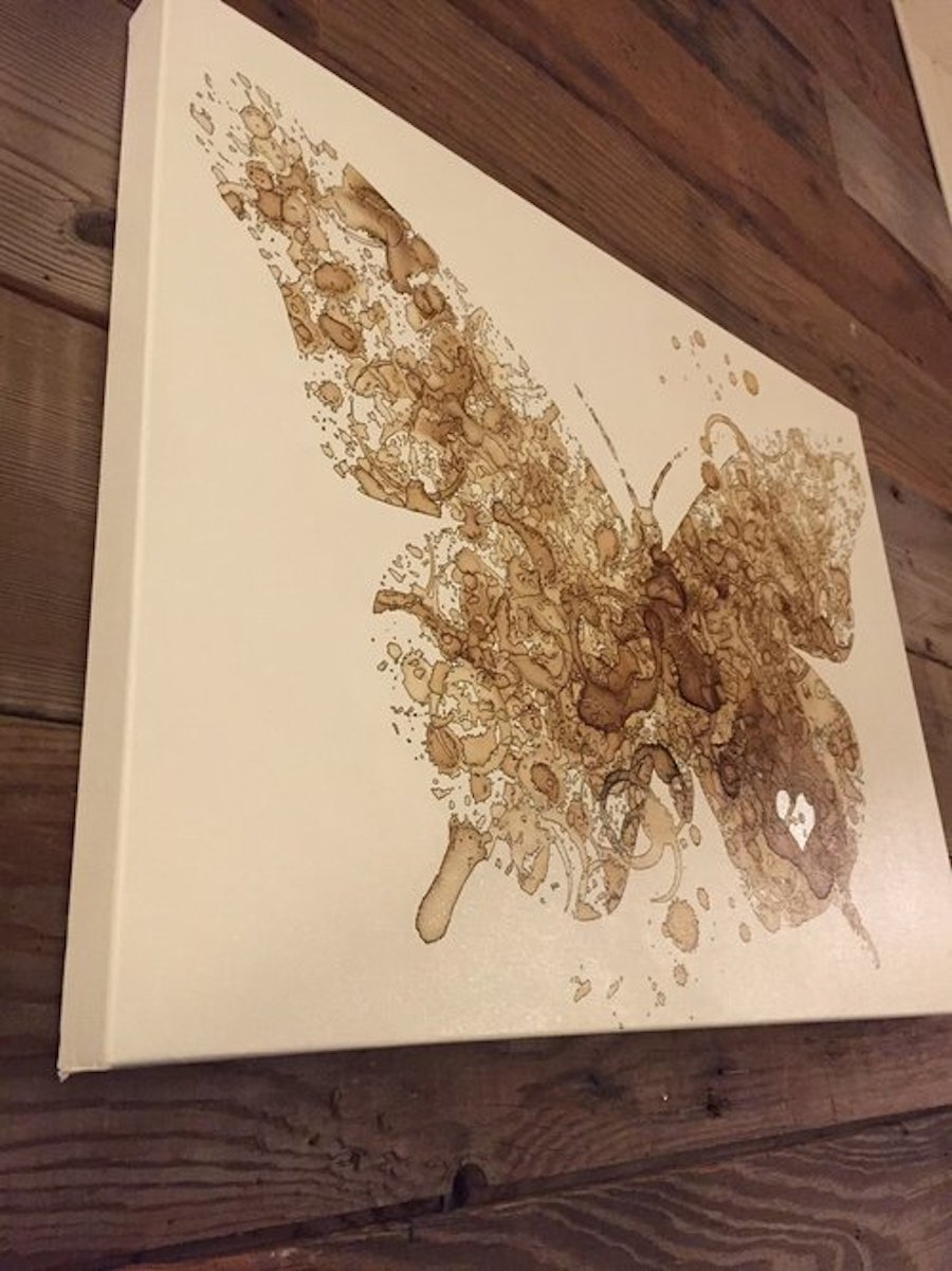 Inventive Artworks Made with Coffee on Canvas-1