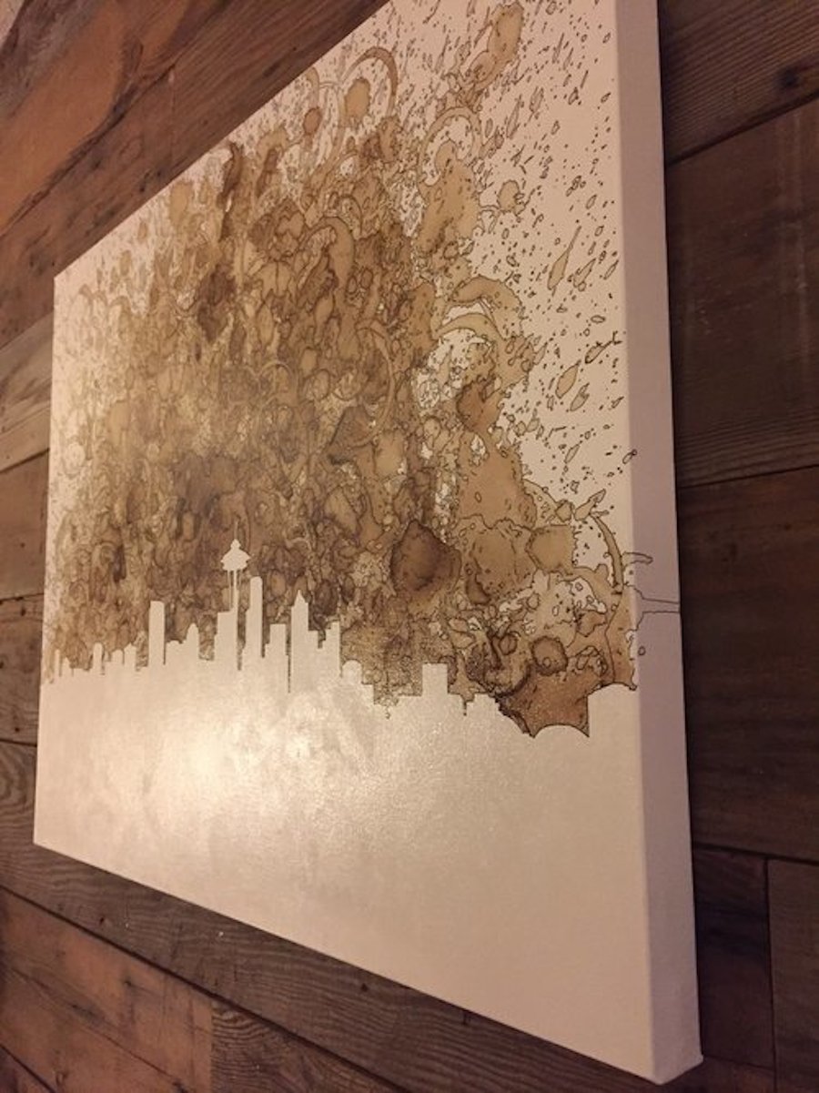 Inventive Artworks Made with Coffee on Canvas-11