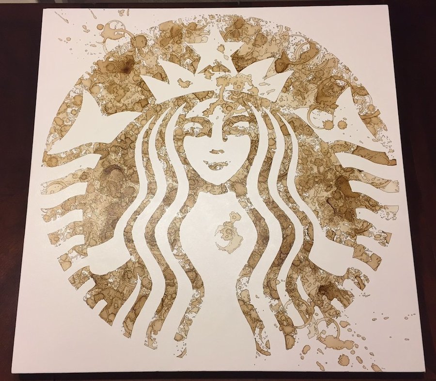 Inventive Artworks Made with Coffee on Canvas-12