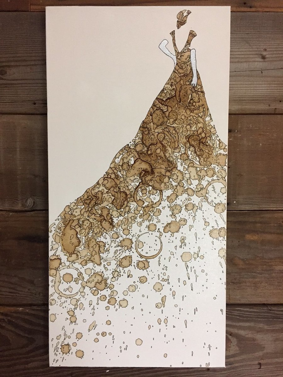 Inventive Artworks Made with Coffee on Canvas-13