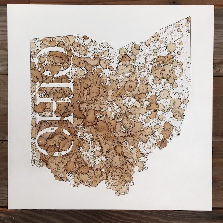 Inventive Artworks Made with Coffee on Canvas-3